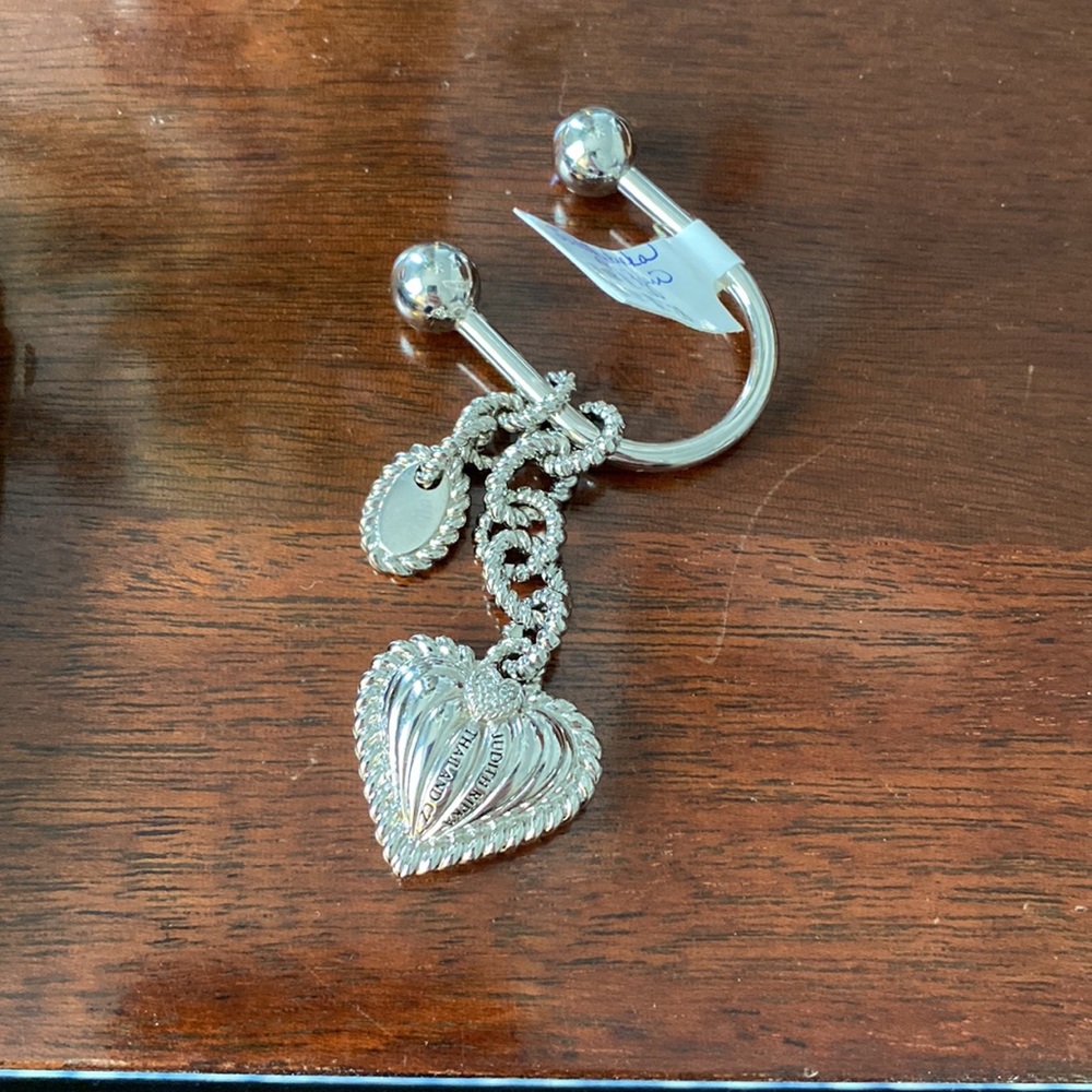 Judith Ripka Sterling Silver Heart Keychain